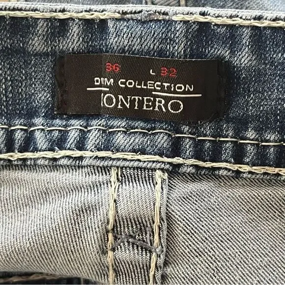 MONTERO Men's Bootcut Jeans Size 36 Modern Cowboy Embroidered Whipstitch - Picture 11 of 11